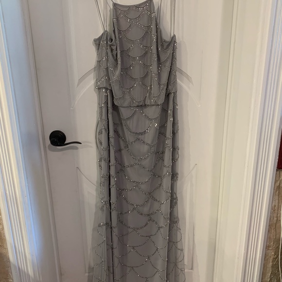 Adrianna Papell Evening Dress Beaded Scalloped - Picture 3 of 7